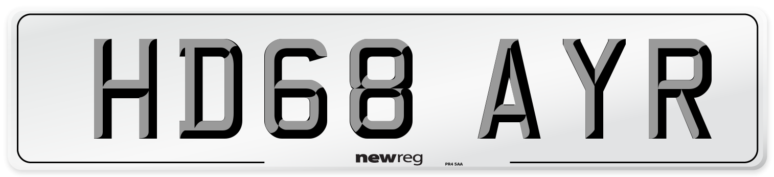 HD68 AYR Number Plate from New Reg